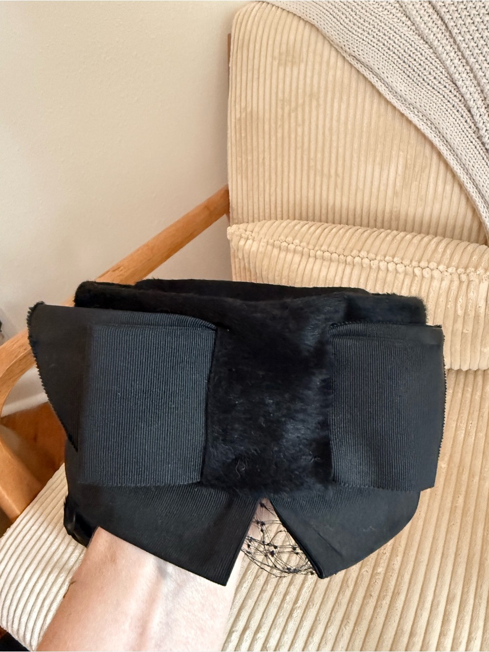 Classic Pillbox Hats - Taupe, black, feathers - Picture 10 of 13